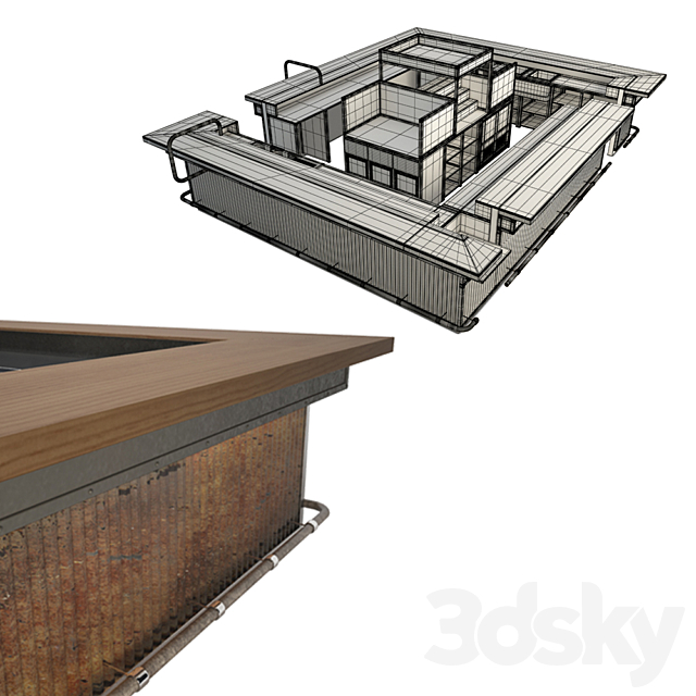 Big counter industrial 3DSMax File - thumbnail 2