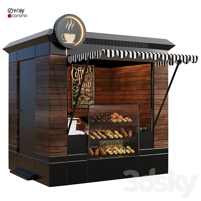 cafe 05 3DS Max Model - thumbnail 2