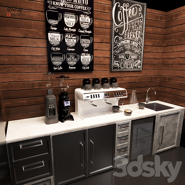 cafe 05 3DS Max Model - thumbnail 4