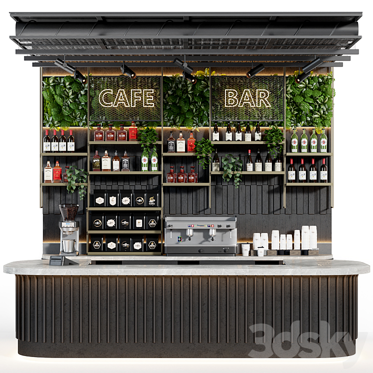 Cafe bar vol.1 3DS Max Model - thumbnail 1