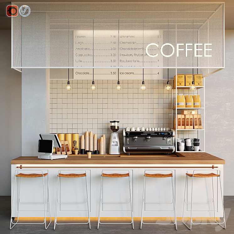 Cafe Caffeeshop 3DS Max - thumbnail 1