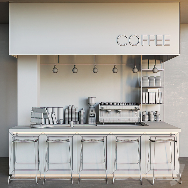 Cafe Caffeeshop 3DSMax File - thumbnail 5