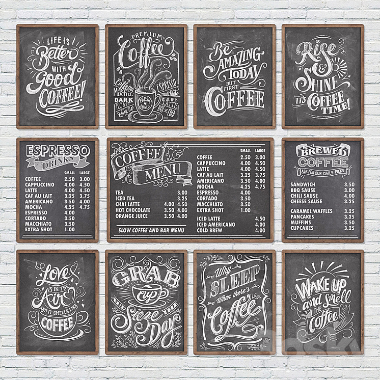 Cafe chalkboards 3DS Max - thumbnail 1