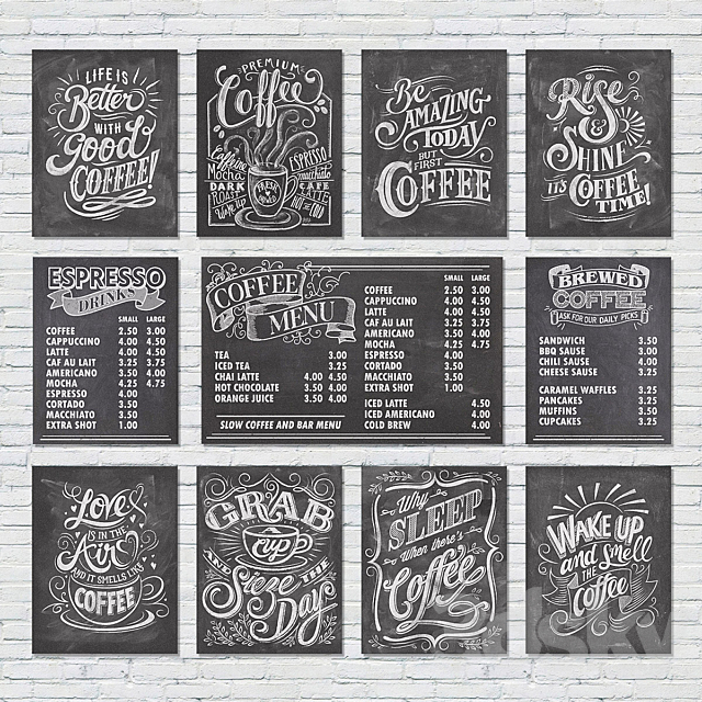 Cafe chalkboards 3DSMax File - thumbnail 2