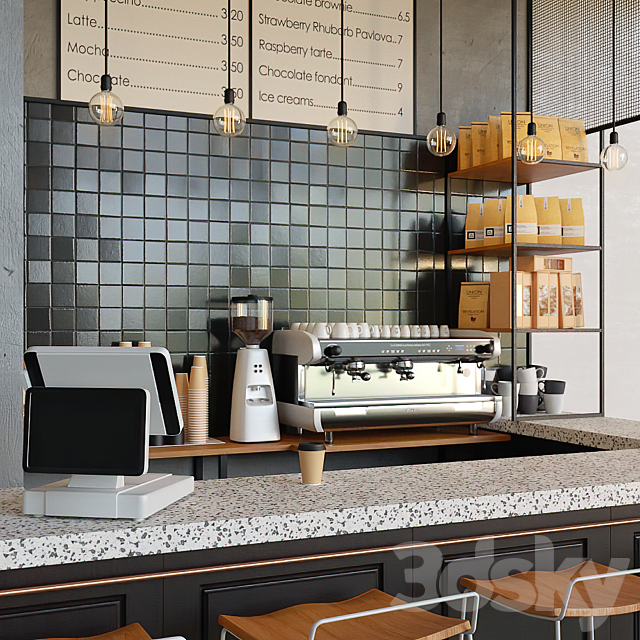 Cafe Coffeeshop Dark 3DSMax File - thumbnail 2