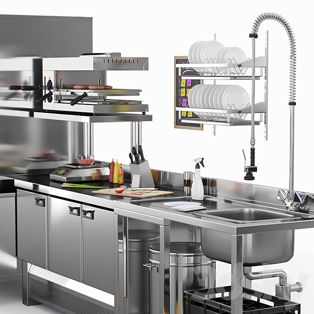 Cafe Equipment 3DS Max Model - thumbnail 2