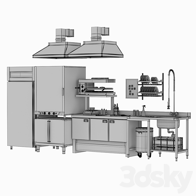 Cafe Equipment 3DS Max Model - thumbnail 5