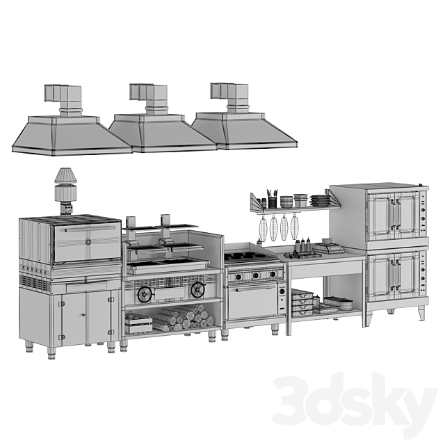 Cafe Equipment Set 2 3DS Max Model - thumbnail 7