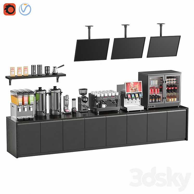 Cafe Equipment Set 4 3DS Max Model - thumbnail 1