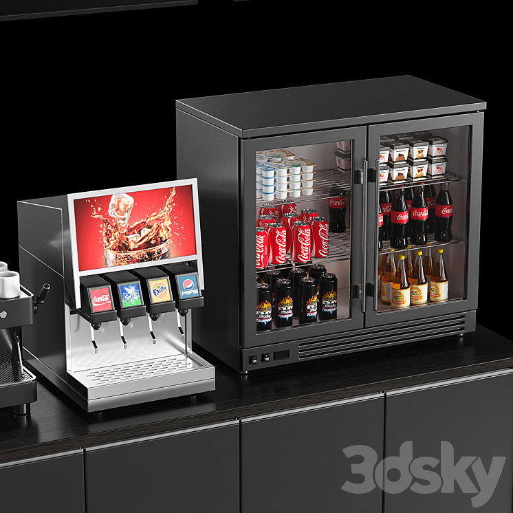 Cafe Equipment Set 4 3DS Max Model - thumbnail 2