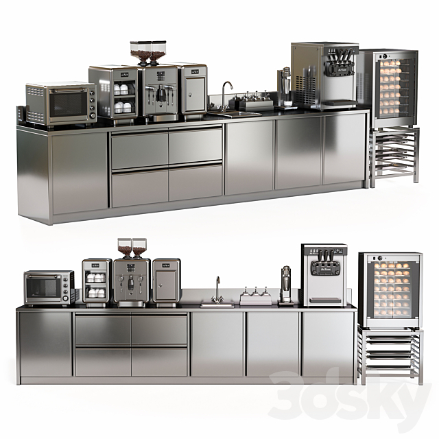 Cafe Equipment Set 8 3ds Max - thumbnail 1