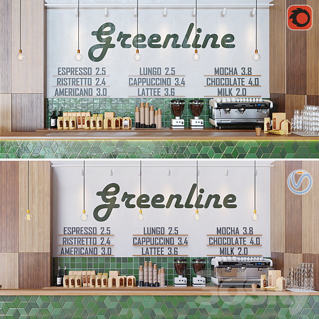 Cafe greenline 3DSMax File - thumbnail 2