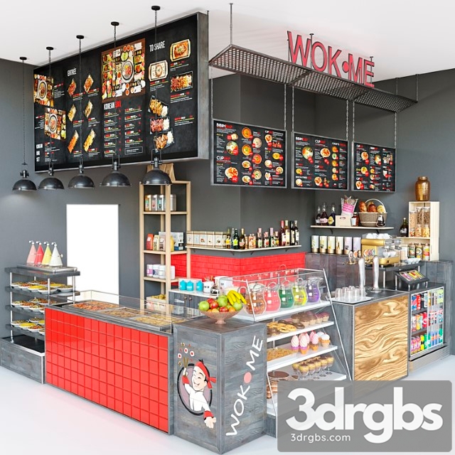 Cafe Shop Wok 01 3dsmax Download - thumbnail 1