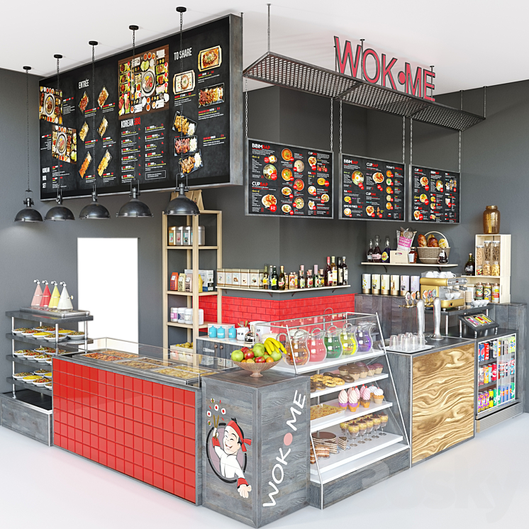 CafeShopWok-01 3DS Max - thumbnail 1