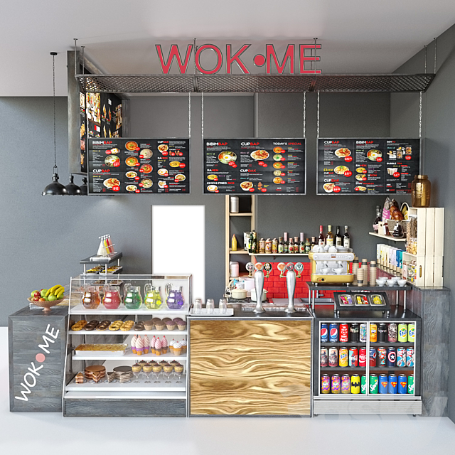 CafeShopWok-01 3DS Max Model - thumbnail 2