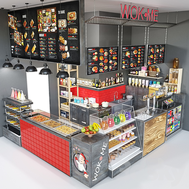 CafeShopWok-01 3DS Max Model - thumbnail 3