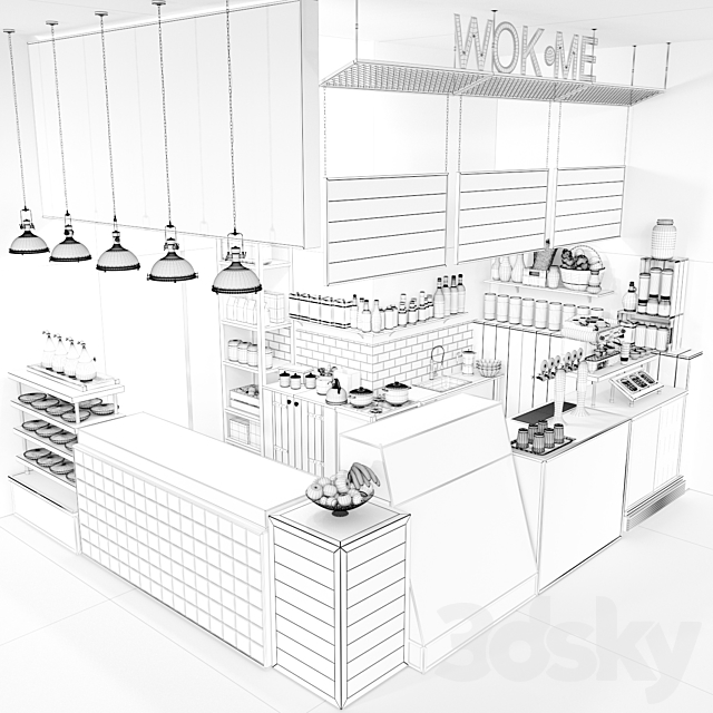 CafeShopWok-01 3DS Max Model - thumbnail 5