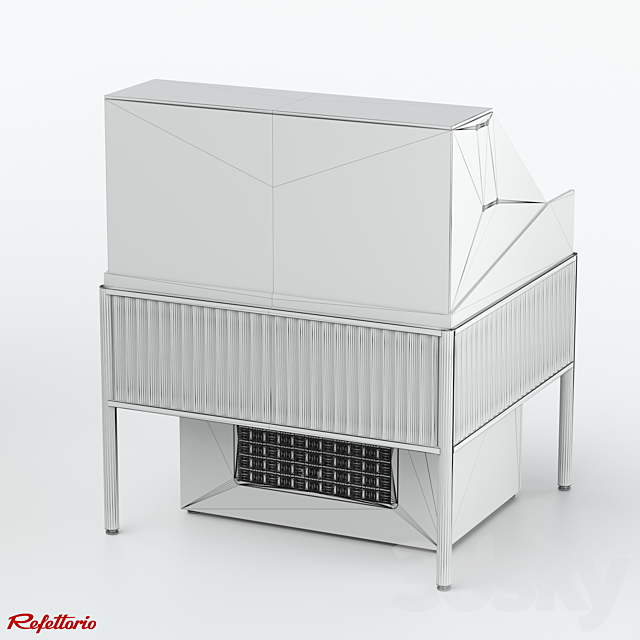 Closed gastronomic refrigerated showcase with shelf (RGM1СS Moon Light Silver series) 3DS Max Model - thumbnail 3