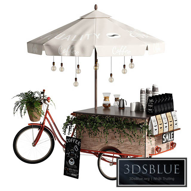 Coffee Bike mobile coffee 2 3DS Max - thumbnail 3