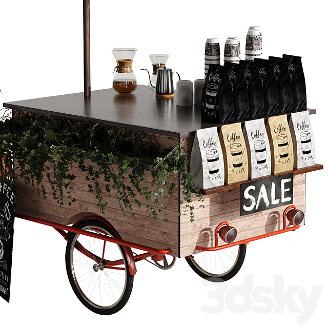 Coffee Bike mobile coffee 2 3DSMax File - thumbnail 4