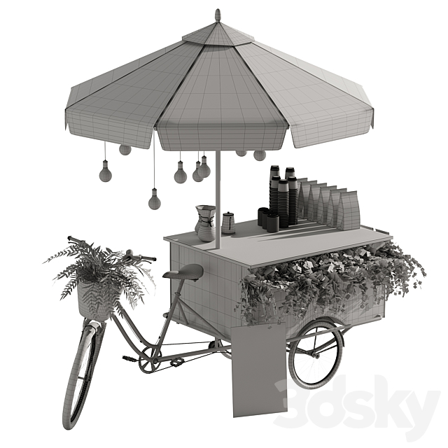 Coffee Bike mobile coffee 2 3DSMax File - thumbnail 5