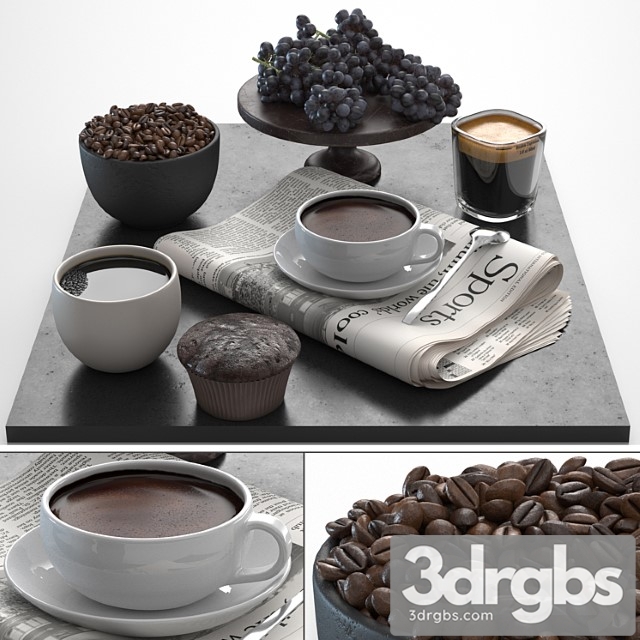 Coffee Set 34 3dsmax Download - thumbnail 1