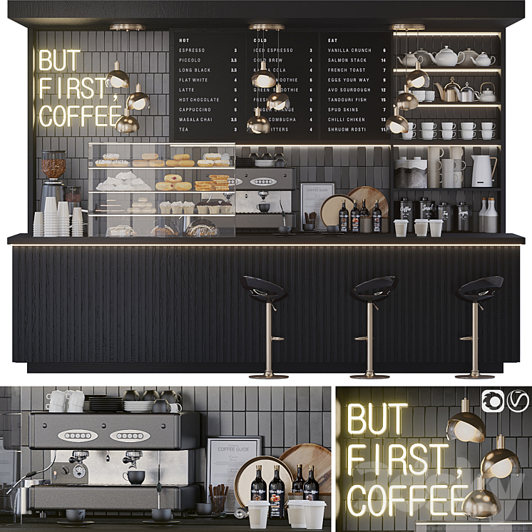 Coffee shop 2 3DS Max Model - thumbnail 1