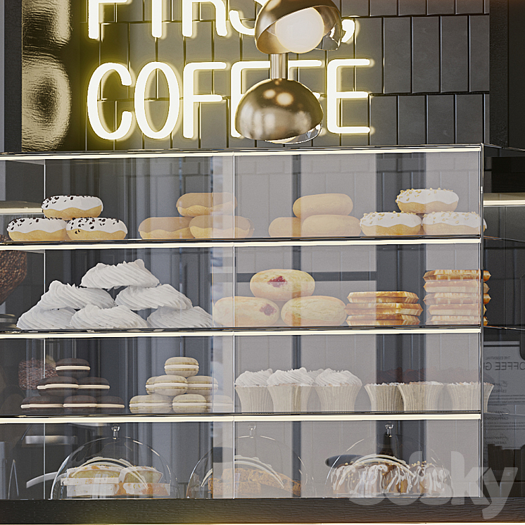 Coffee shop 2 3DS Max Model - thumbnail 2