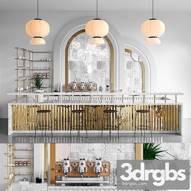 Coffee shop 2 (vray ggx corona pbr) 3dsmax Download - thumbnail 1