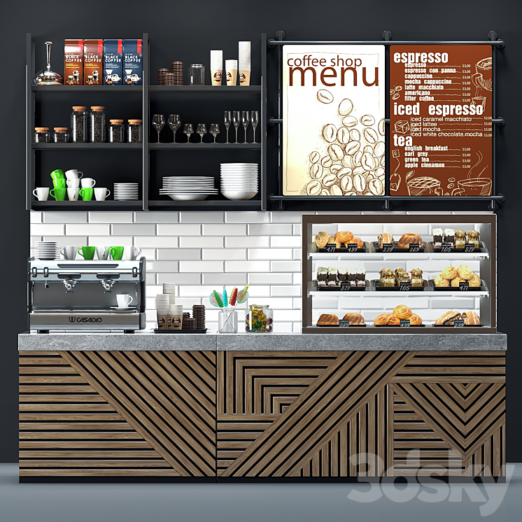 Coffee shop 3DS Max - thumbnail 1