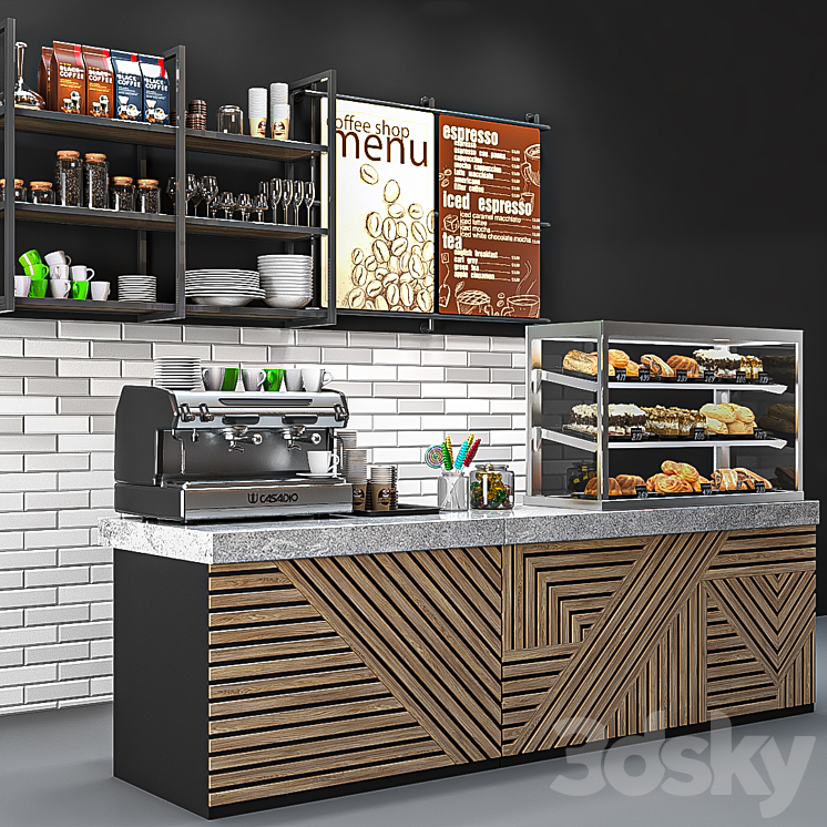 Coffee shop 3DS Max - thumbnail 2