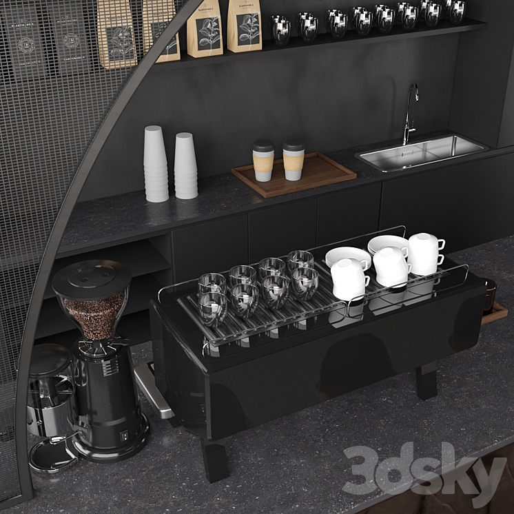 Coffee shop 3DS Max - thumbnail 2