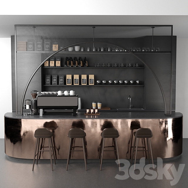 Coffee shop 3DSMax File - thumbnail 1