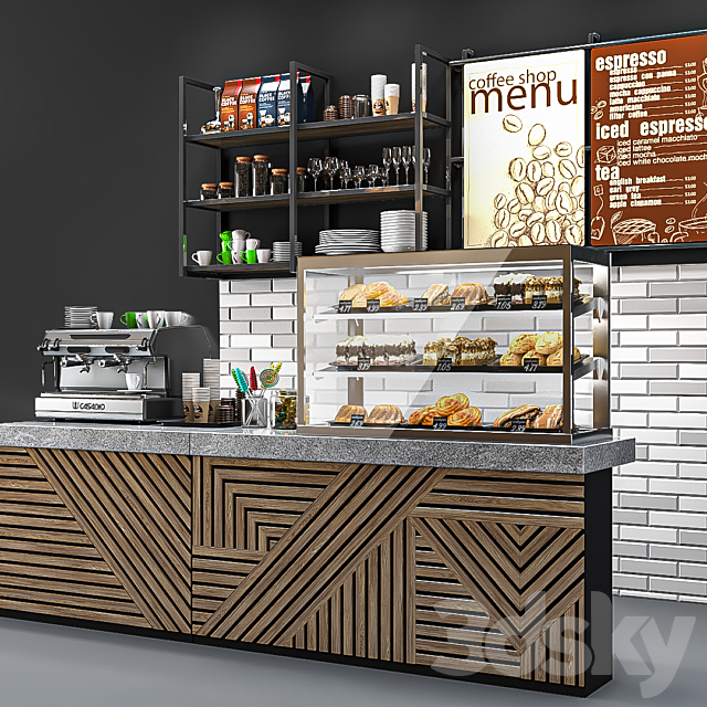 Coffee shop 3DSMax File - thumbnail 4