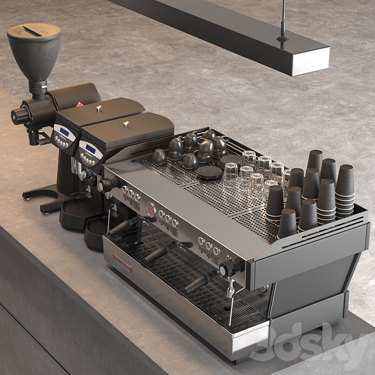 coffee shop 9 3DS Max Model - thumbnail 2