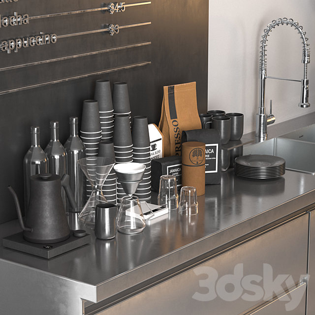 coffee shop 9 3DS Max Model - thumbnail 3