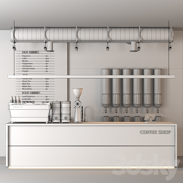 coffee shop 9 3DS Max Model - thumbnail 4