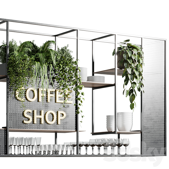 Coffee shop reception. Restaurant counter by hanging plant – 02 3DSMax File - thumbnail 5