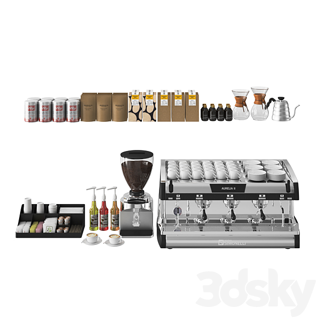 Coffee shop set 3DS Max Model - thumbnail 4