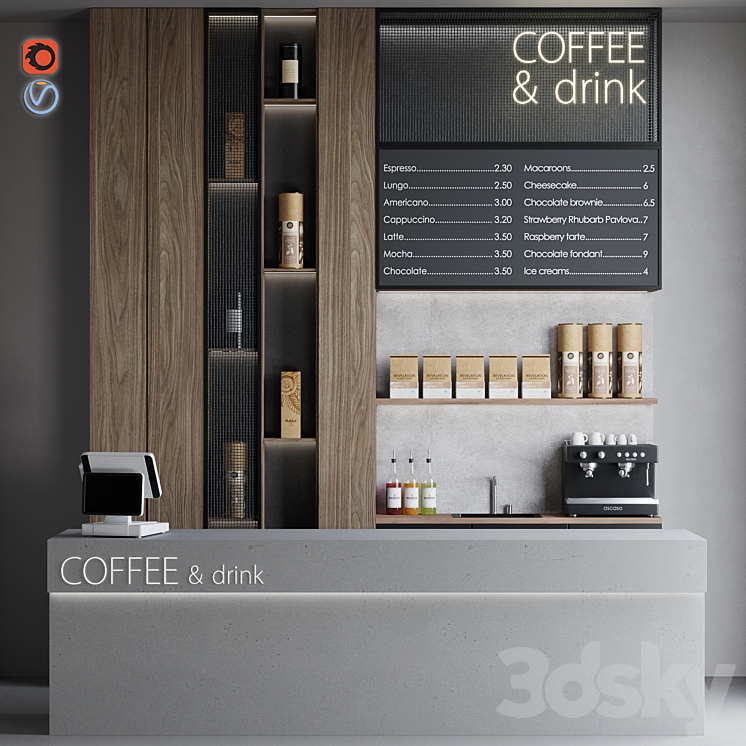 Coffeeshop 1 Coffee and drink 3DS Max - thumbnail 1