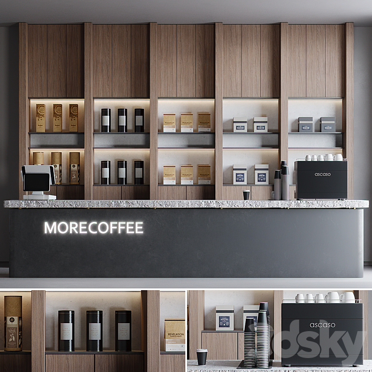 Coffeeshop 2 Morecoffee 3DS Max Model - thumbnail 3