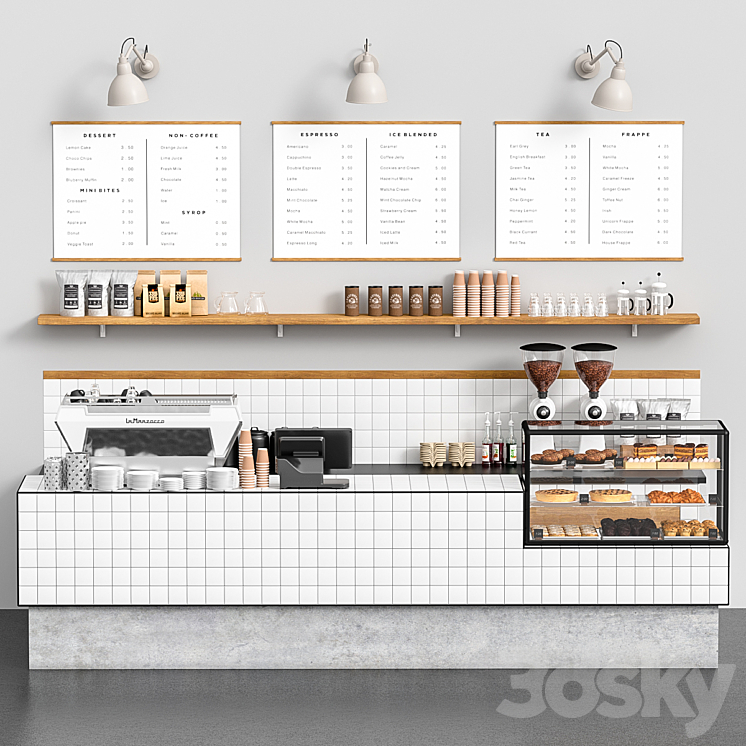 Coffeeshop 3DS Max Model - thumbnail 1