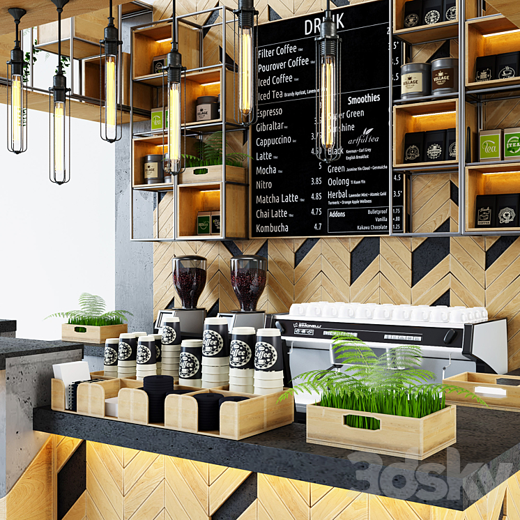 Coffeeshop Loft 2 3DS Max - thumbnail 2