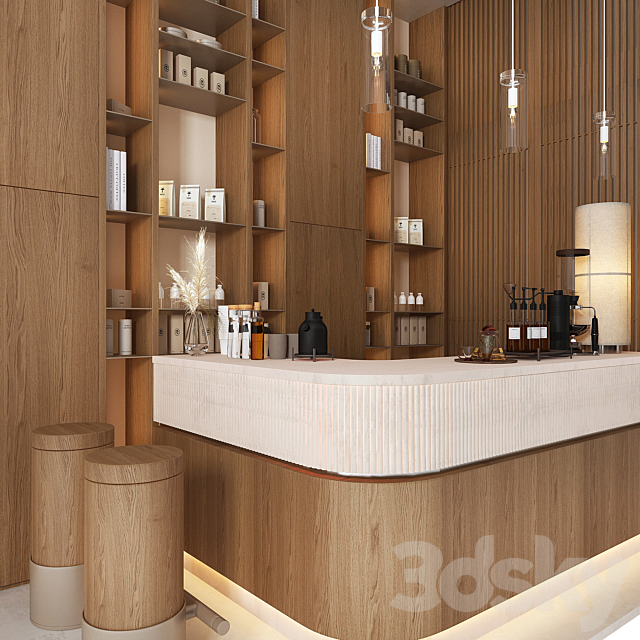 Corner Coffee Bar 3DS Max Model - thumbnail 2