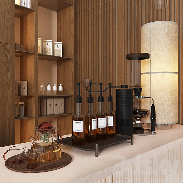 Corner Coffee Bar 3DS Max Model - thumbnail 4