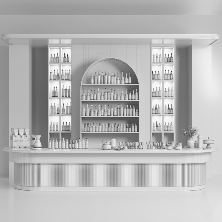 Design of a restaurant with a bar and wine. Alcohol restaurant 22 3DS Max Model - thumbnail 2