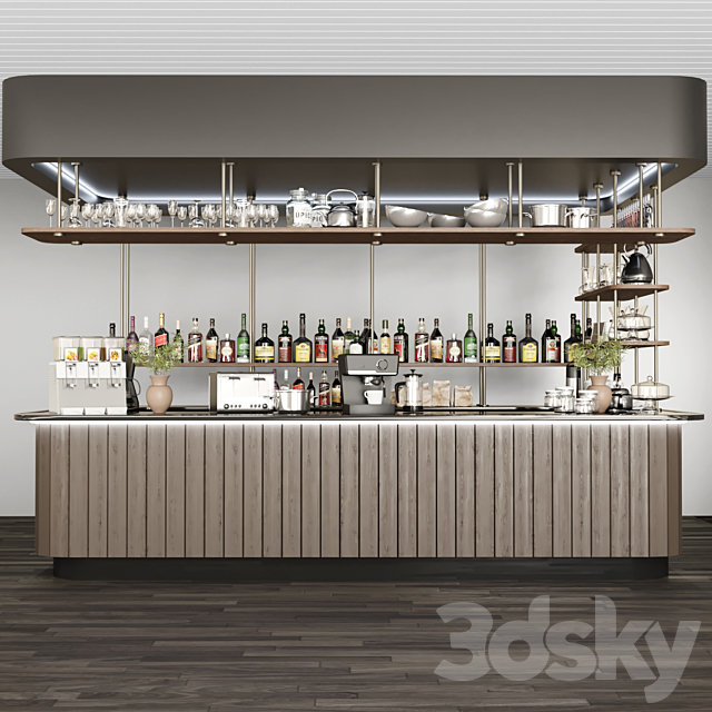 Design project of a cafe in a modern style 2. Alcohol 3DSMax File - thumbnail 2