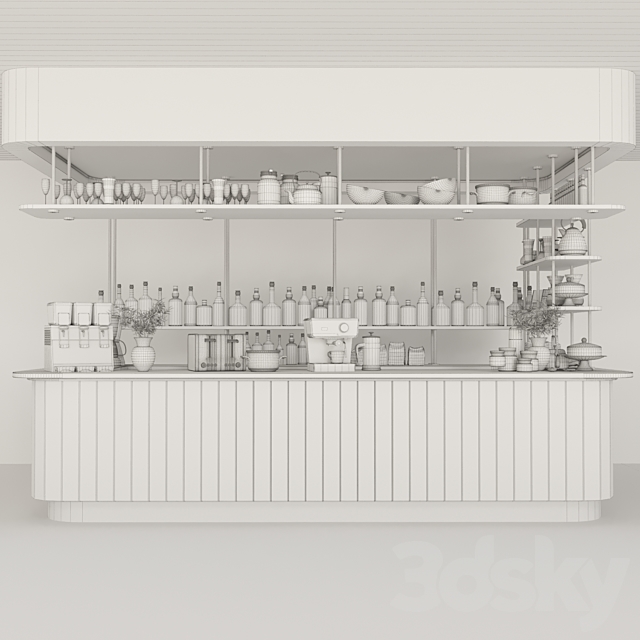 Design project of a cafe in a modern style 2. Alcohol 3DSMax File - thumbnail 3