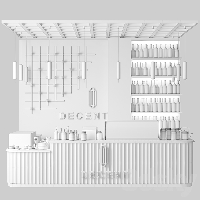 Design project of a coffee shop with a mini bar and wine. coffee point 3DSMax File - thumbnail 2