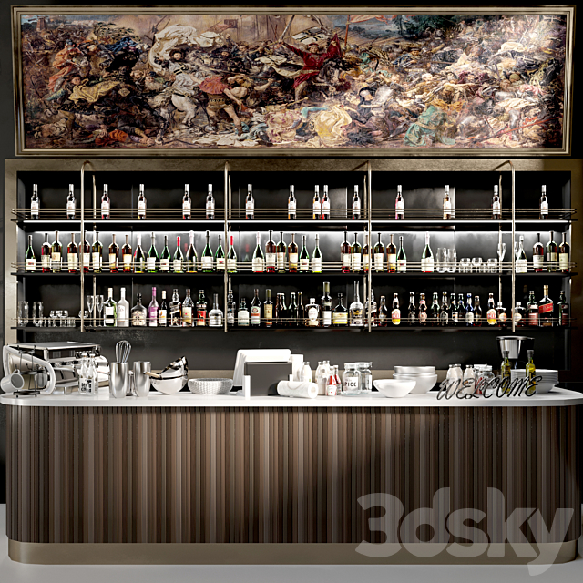 Design project of a restaurant with its own collection of wine and spirits 2 3DSMax File - thumbnail 1